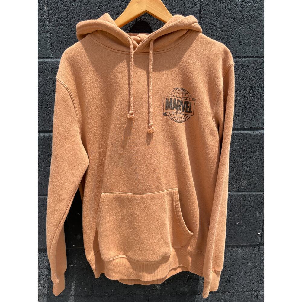 Marvel Hoodie Brown Globe Logo Superheroes Unisex M